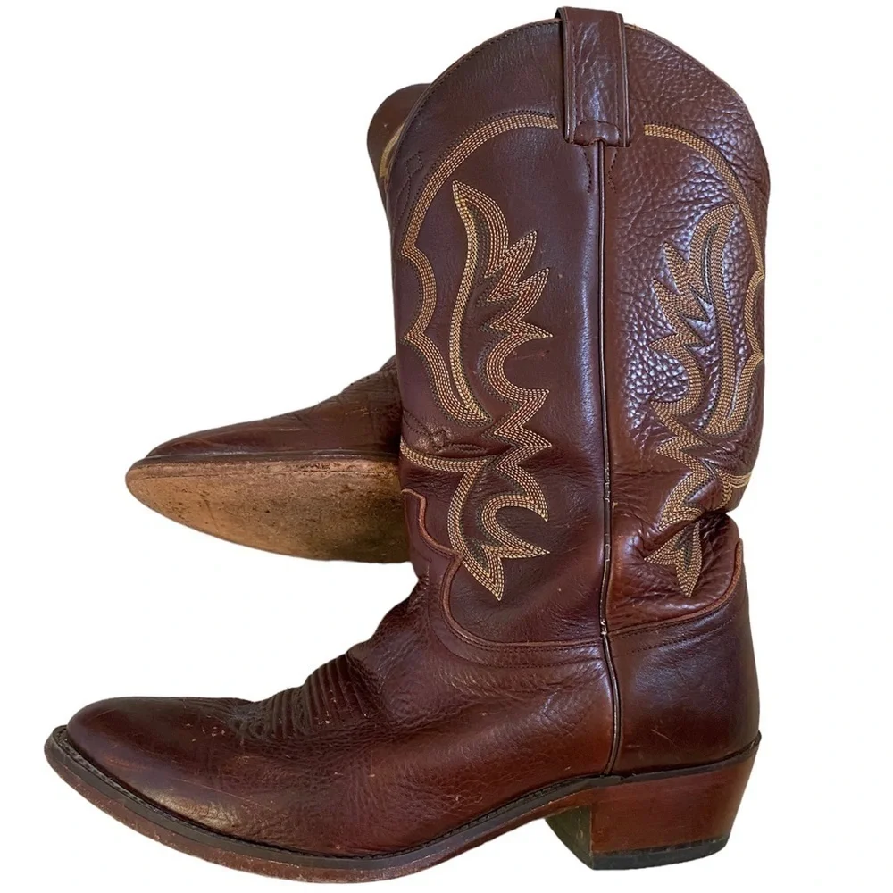 Justin Men’s Western Boot Chocolate Brown Leather Mallorca 1472 Size 10 EE